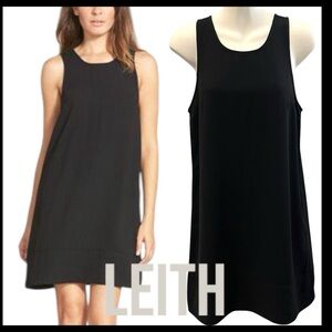 Leith Black Scoop Neck Sleeveless Swing Dress (XS)